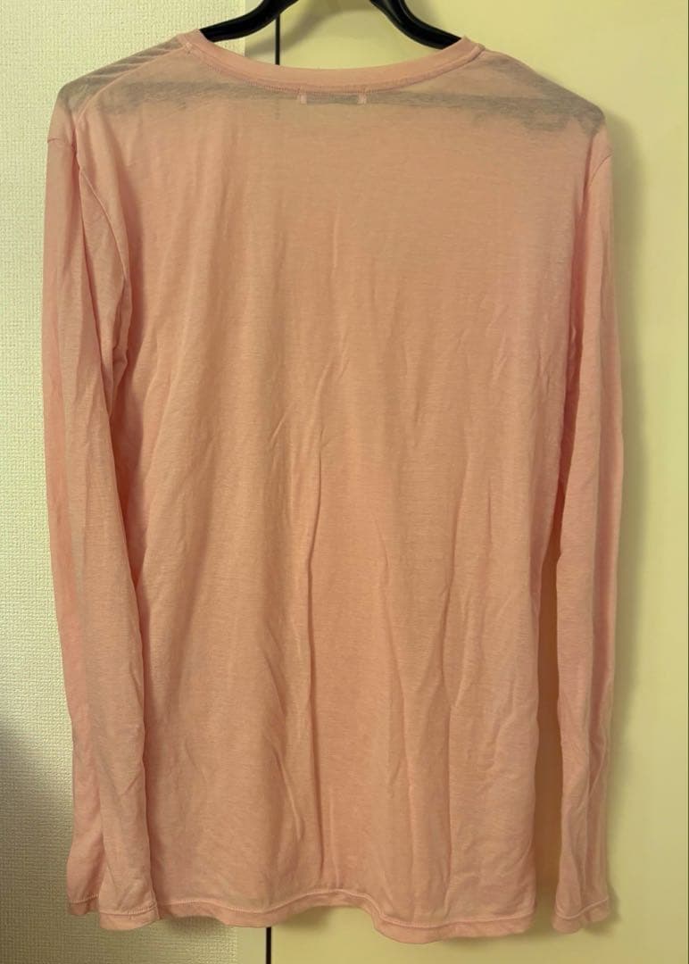 クルーネックシアーロングTシャツ　ピンク　シアー　透け　ロンT 薄手 — image 5