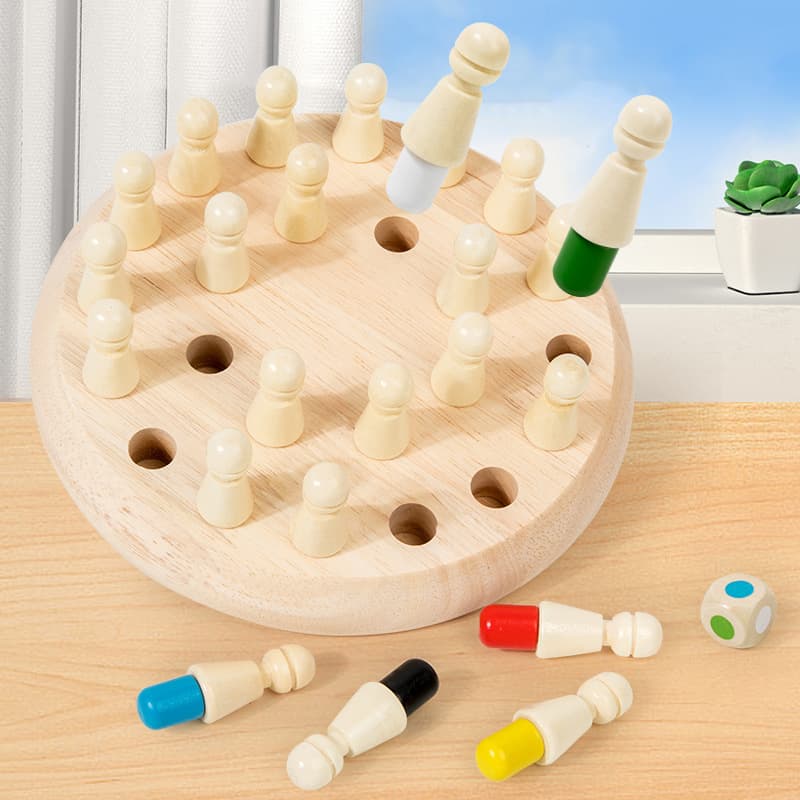 知育玩具 木製おもちゃ モンテッソーリ チェス 神経衰弱メモリー プレゼント — image 2