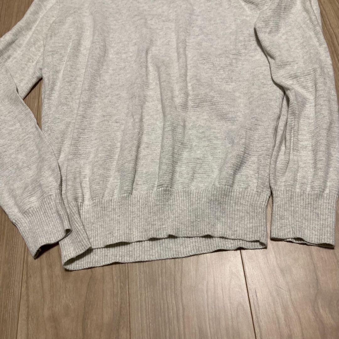 無印良品　ライトグレー クルーネック　綿100% ニット Lサイズ — image 4