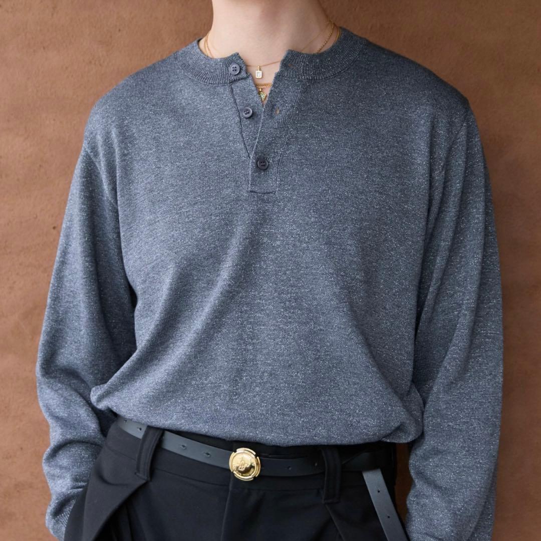 soerte　ソエルテ　ラメブレンドヘンリーネックニット　グレー　size 2 — image 2