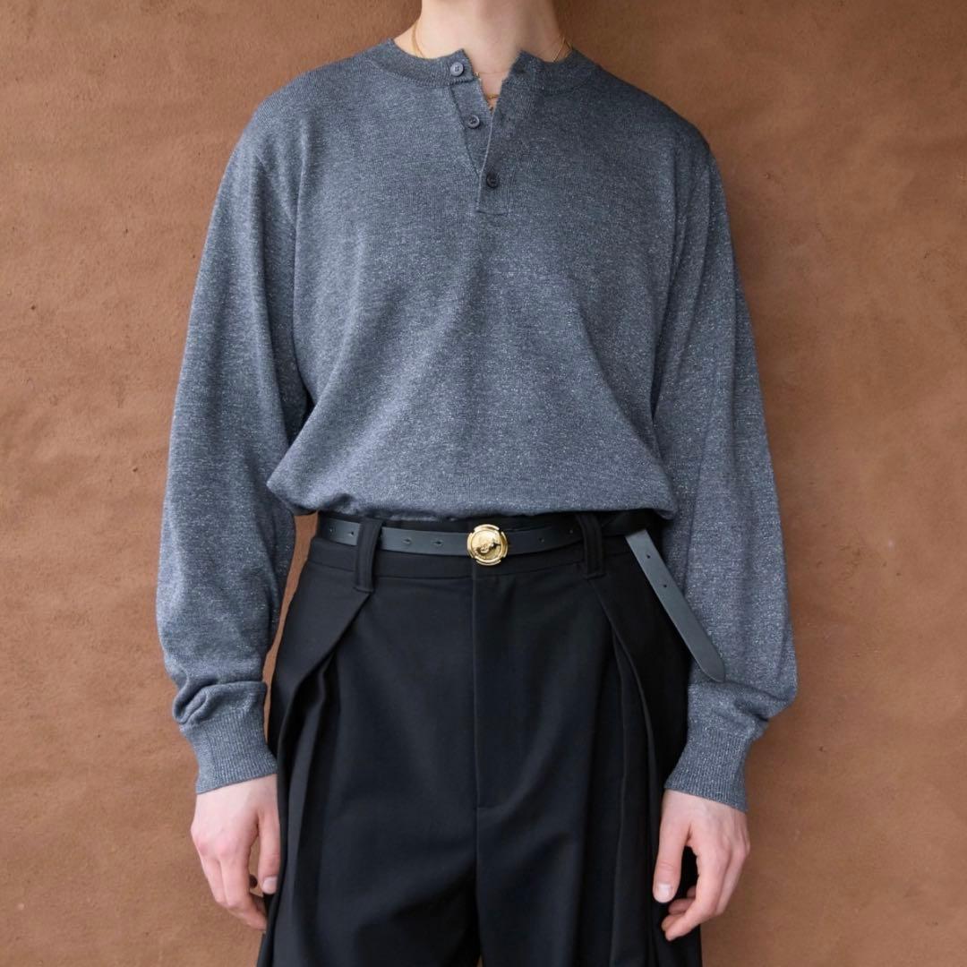 soerte　ソエルテ　ラメブレンドヘンリーネックニット　グレー　size 2 — image 3
