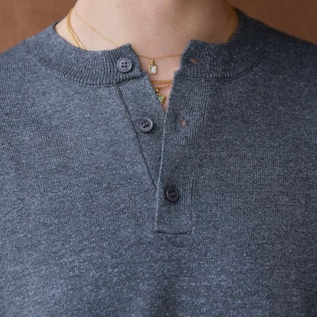 soerte　ソエルテ　ラメブレンドヘンリーネックニット　グレー　size 2 — image 4