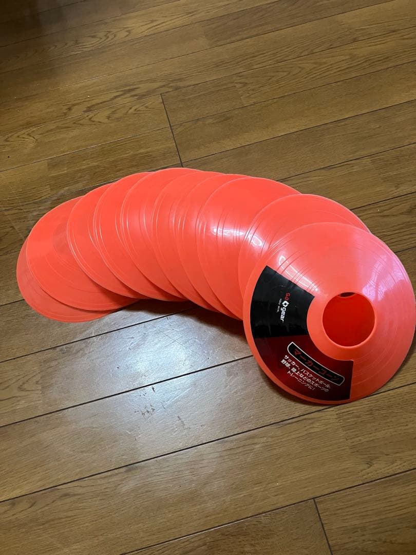 SA gear マーカーコーン10個入　オレンジ　サッカー　フットサル　袋付き — image 3