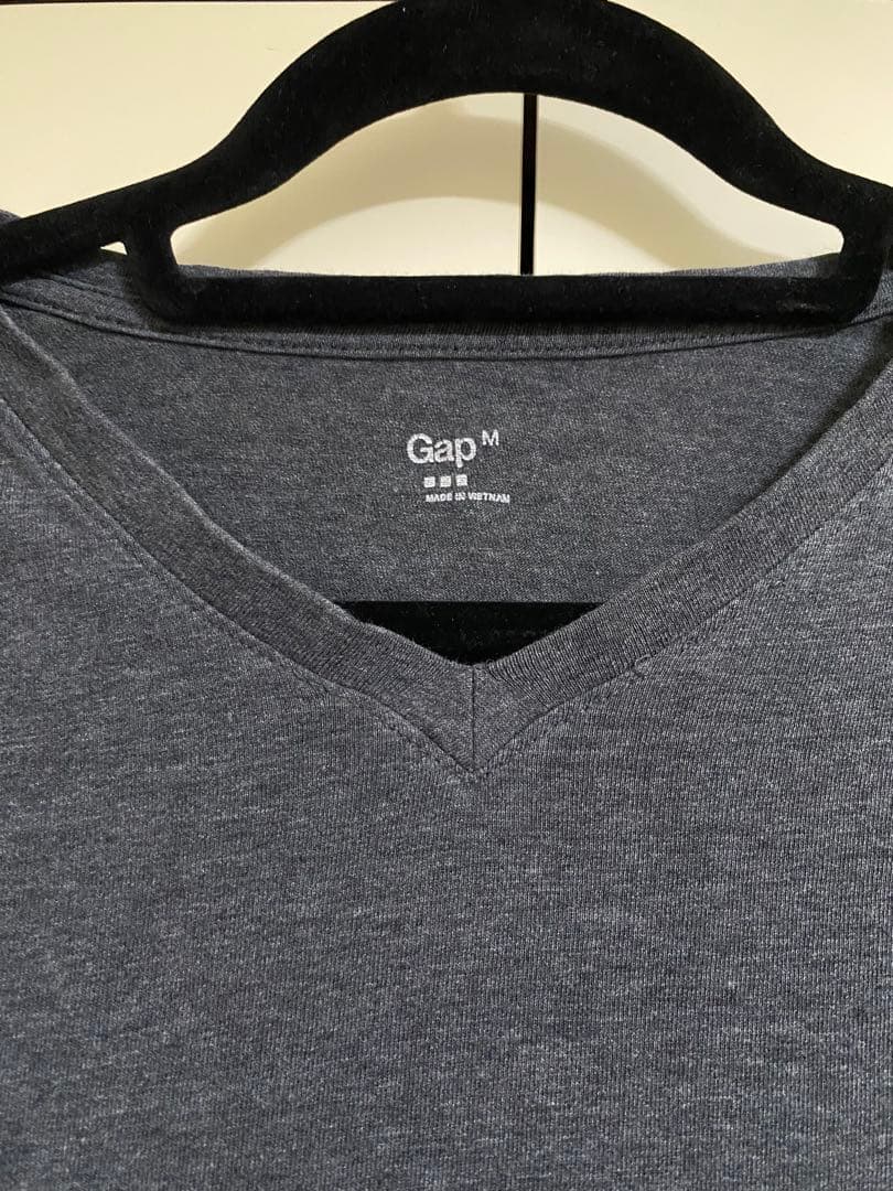 Gap グレー Vネック 長袖Tシャツ M — image 2