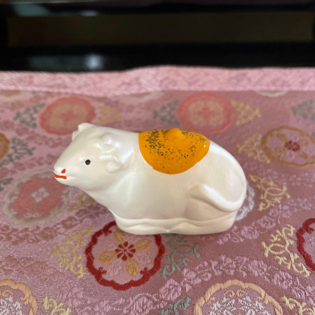 香合 ２点セット　牛　陶器製　茶道具　雅耕 — image 2