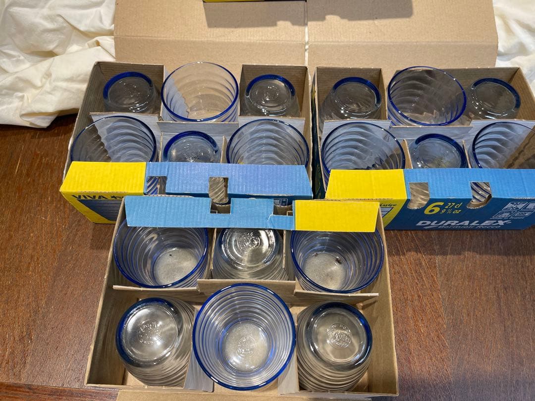 デュラレックス （DURALEX） ビバ ブルー色6個入り3ケース　未使用保管品 — image 3