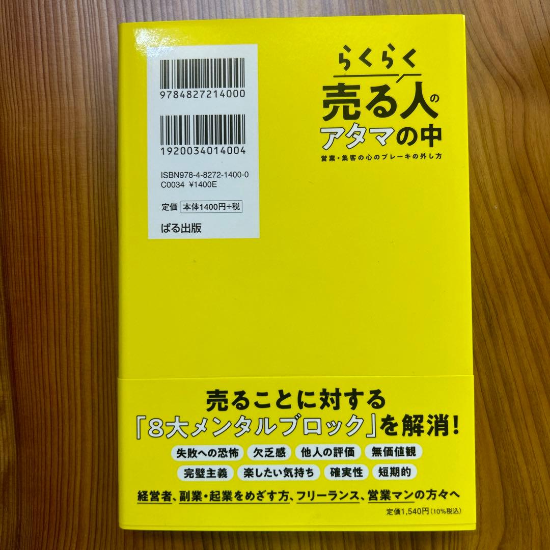 【新品】らくらく売る人のアタマの中 : 営業・集客の心のブレーキの外し方 — image 2