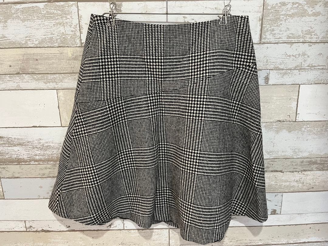 ●美品● INDIVI 千鳥柄ミニスカート　フレアスカート　冬　38 M — image 3
