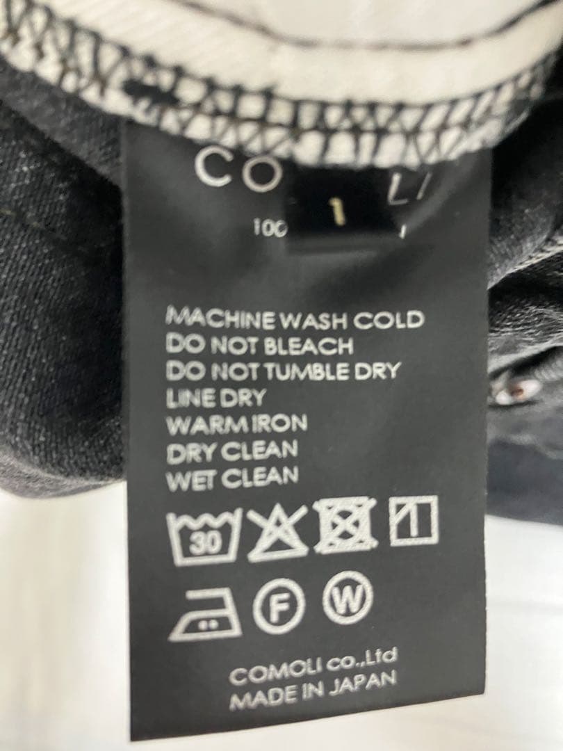 コモリCOMOLI デニム5Pパンツ25aw FADE BLACK サイズ1 — image 3