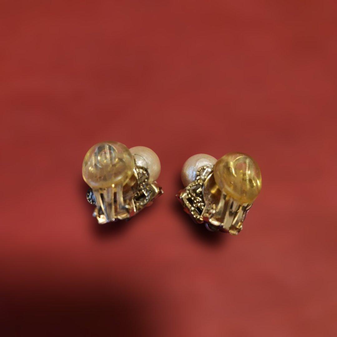 コットンパール スワロフスキービジュー Handmadeイヤリング — image 2