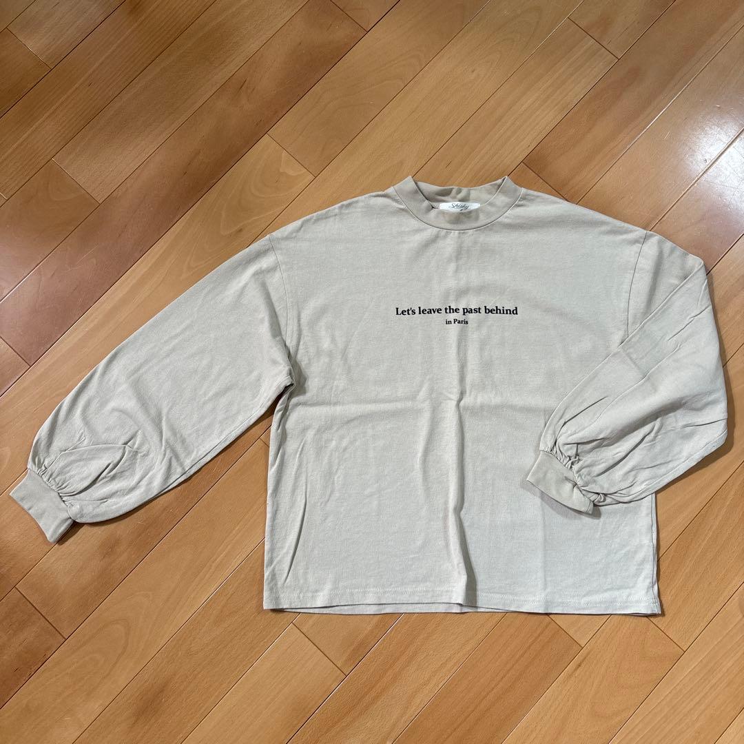 Shisky メッセージプリント 長袖Tシャツ M ベージュ — image 2