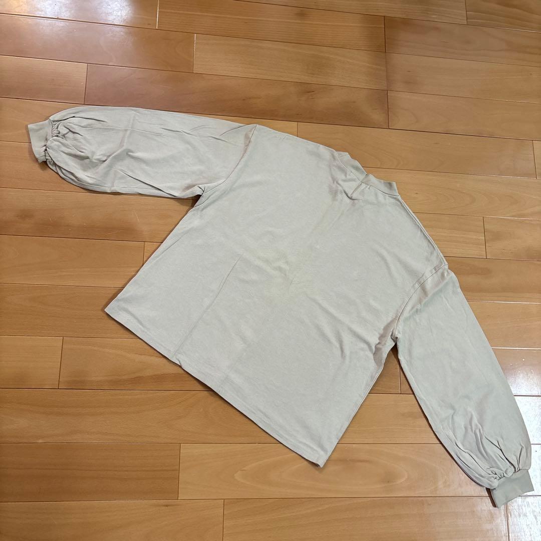 Shisky メッセージプリント 長袖Tシャツ M ベージュ — image 4