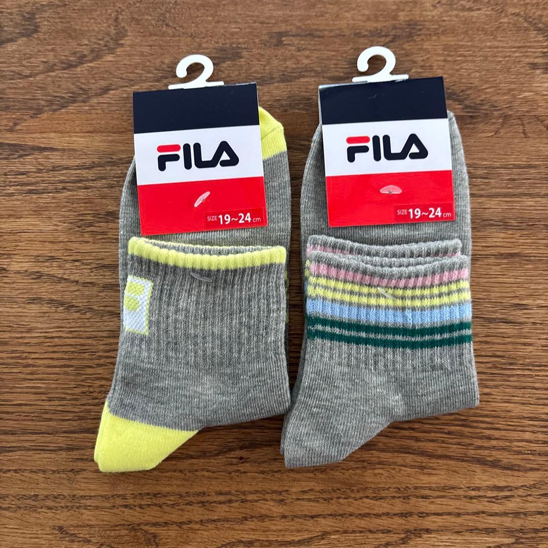 新品　キッズ　女の子　ガールズ　靴下　FILA 19〜24㎝　4足セット — image 3