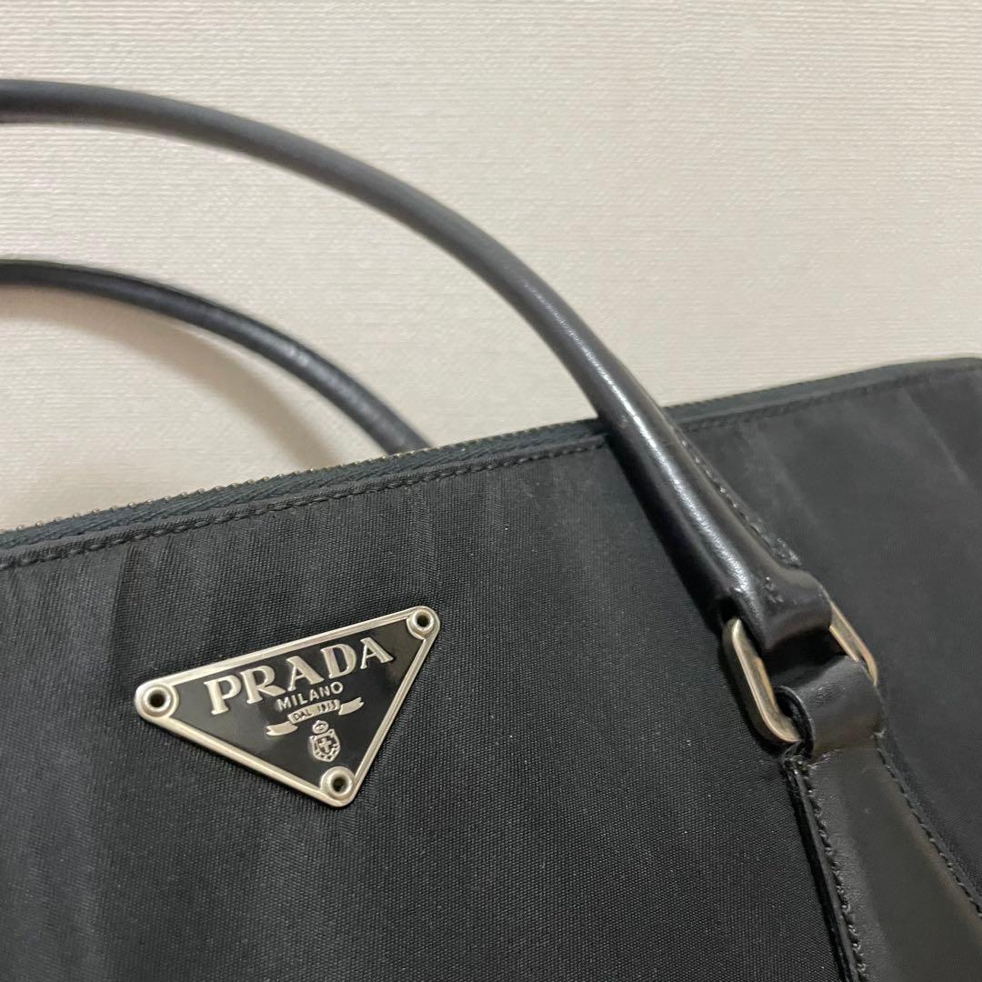 ■PRADA（プラダ）/美品 / ナイロン×レザー/ トートバッグ /ブラック — image 3