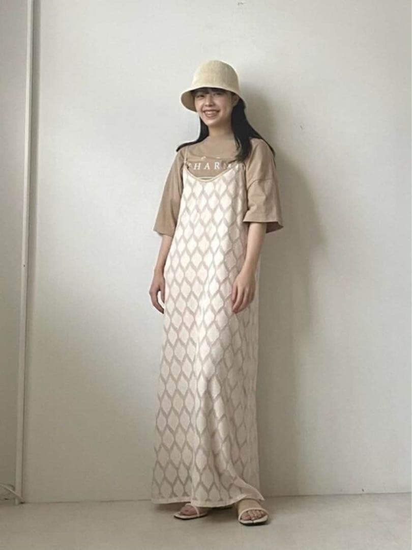 Bob バブ シアージャガードキャミワンピース ロング 夏 — image 5