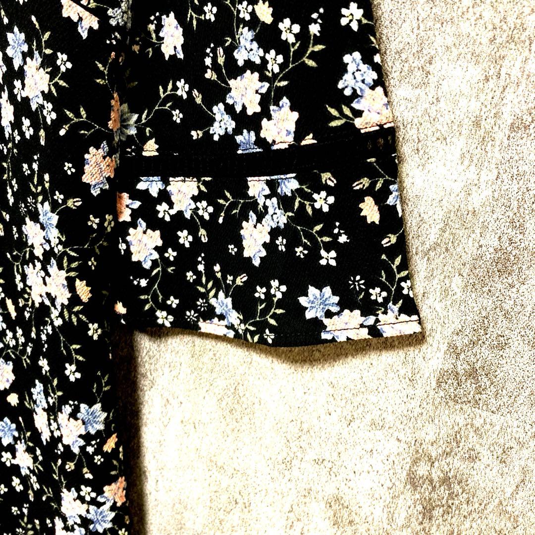 （未使用）H&M クレープワンピース42サイズ　ボタニカル 花柄　総柄 — image 3