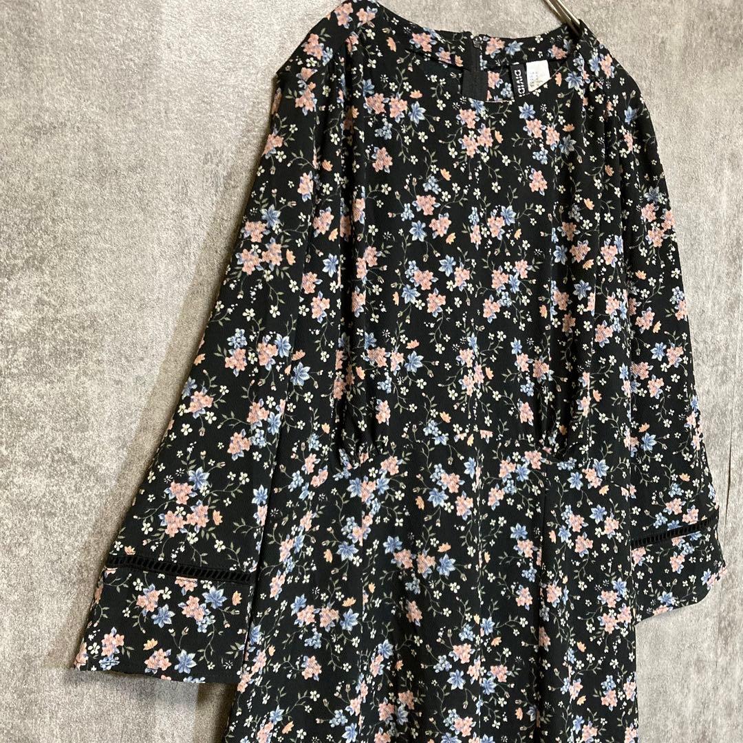 （未使用）H&M クレープワンピース42サイズ　ボタニカル 花柄　総柄 — image 5