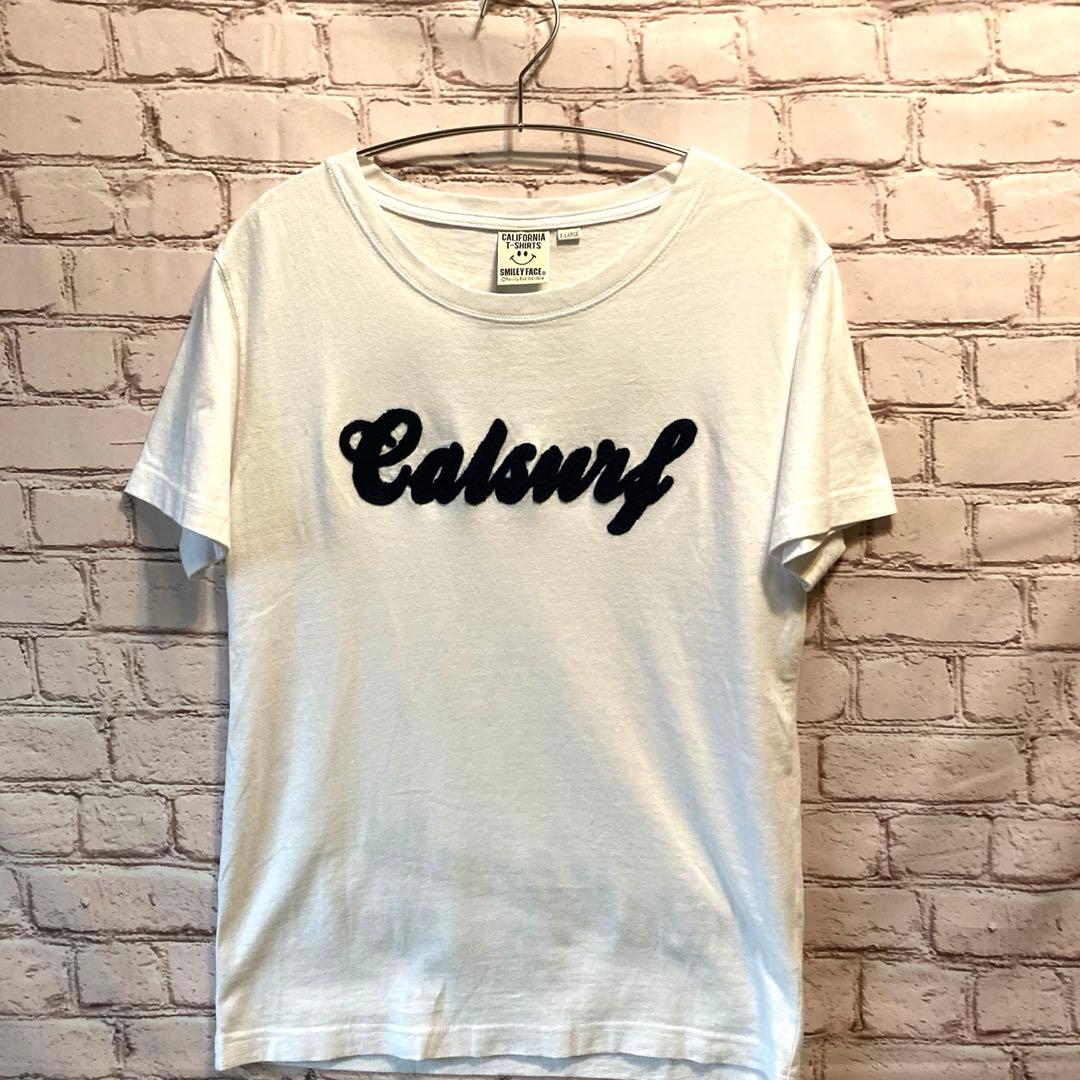 スマイル バックプリント 刺繍　レディース 半袖Tシャツ ホワイト SizeXL — image 2