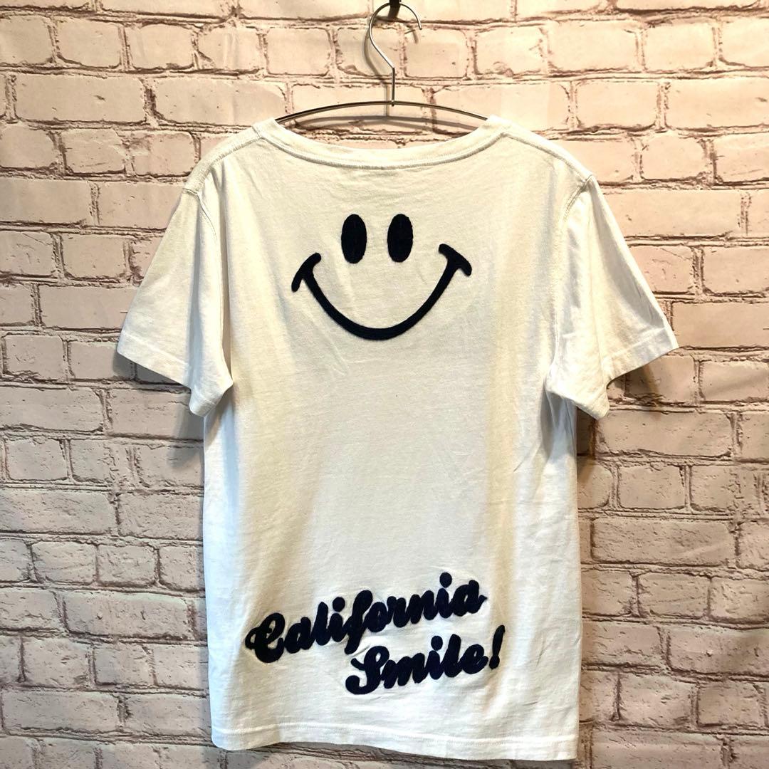 スマイル バックプリント 刺繍　レディース 半袖Tシャツ ホワイト SizeXL — image 5