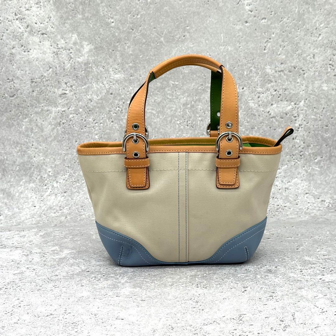 y2k コーチ Coach ミニバッグ トート キャンバス デイジー チャーム — image 3