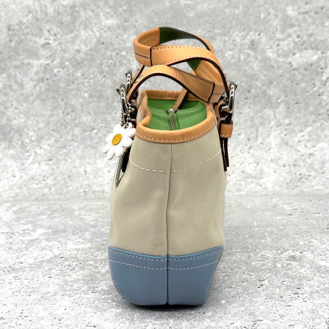 y2k コーチ Coach ミニバッグ トート キャンバス デイジー チャーム — image 5