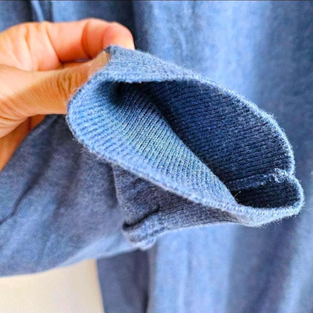 美品✨UNIQLO コットンカシミヤVネックニット メンズS 青 薄手 人気 — image 5