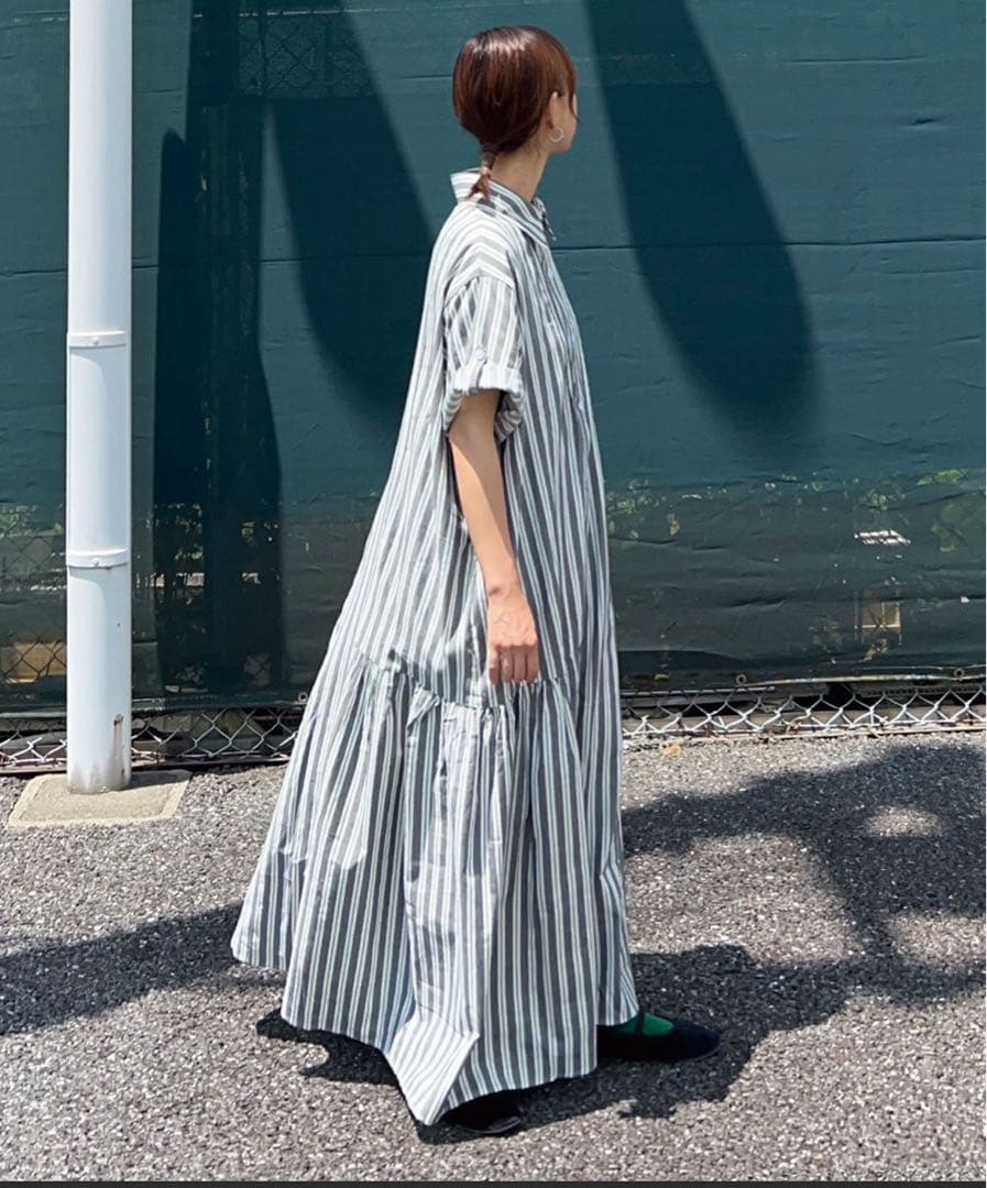 【CORNERS by KR】サイドギャザーシャツワンピ 体型カバー M XL — image 2