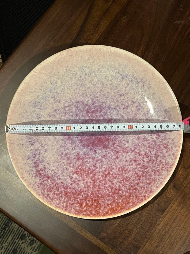 値下がり　グラデーション皿 約28cm 赤紫　未使用 — image 2