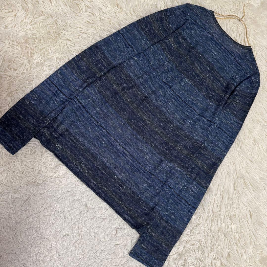 《美品》 Calvin Klein ボーダー柄ニット ネイビー ブラック S — image 2