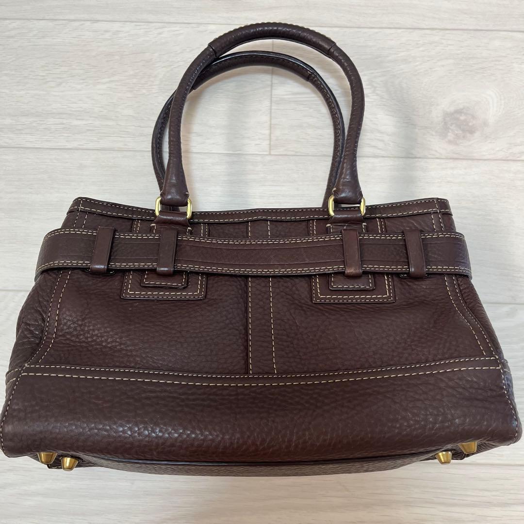 【COACH】10212 オールレザー ハンドバッグ シボ革 肩掛け ブラウン — image 3