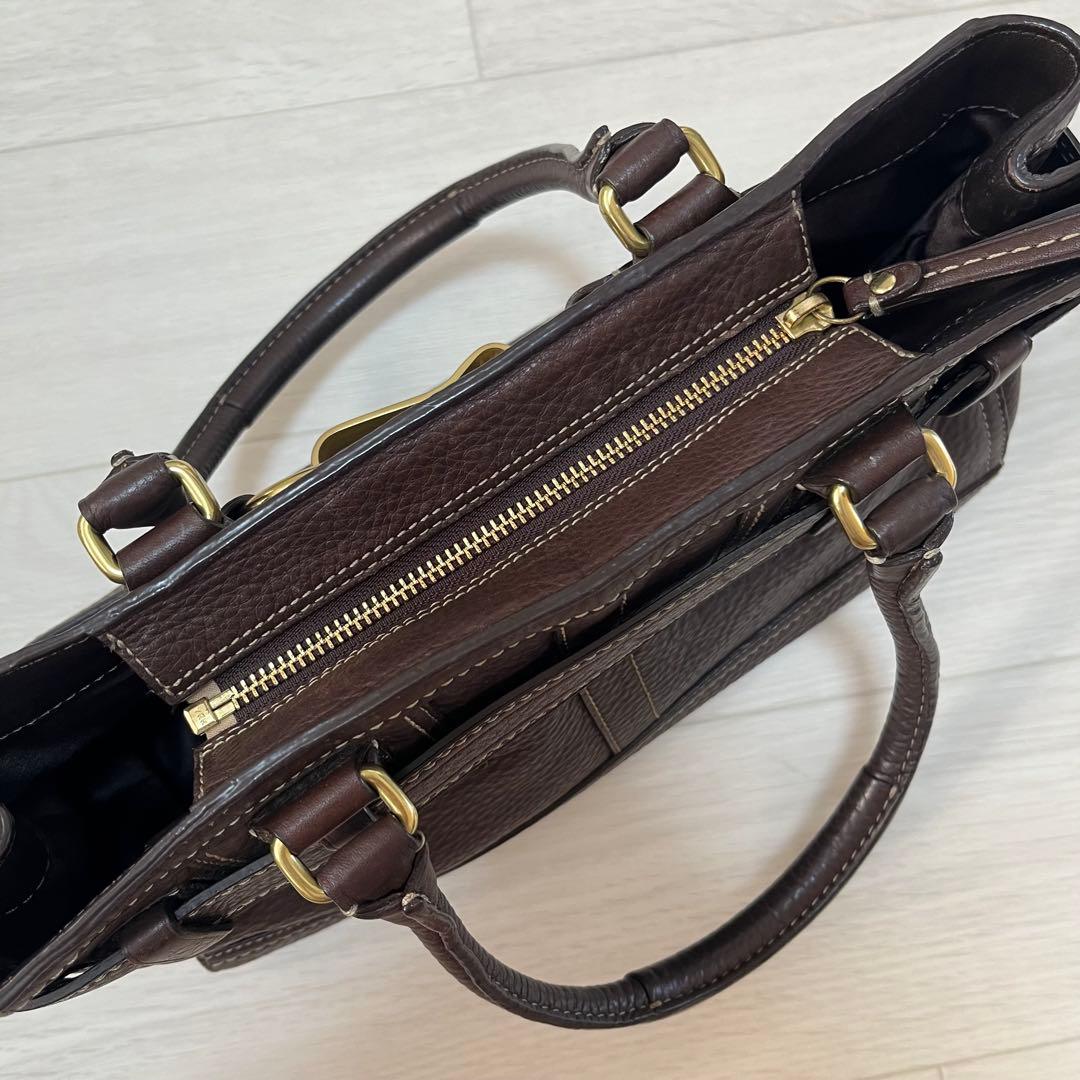 【COACH】10212 オールレザー ハンドバッグ シボ革 肩掛け ブラウン — image 4