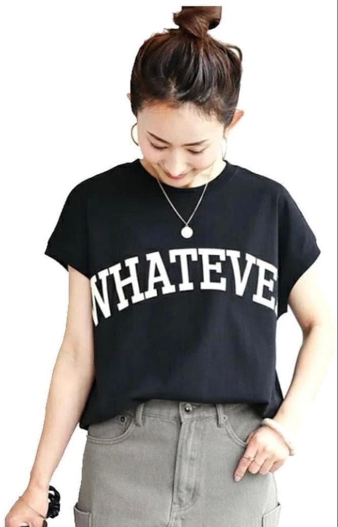 WHATEVER ロゴ 半袖 Tシャツ ネイビー — image 5