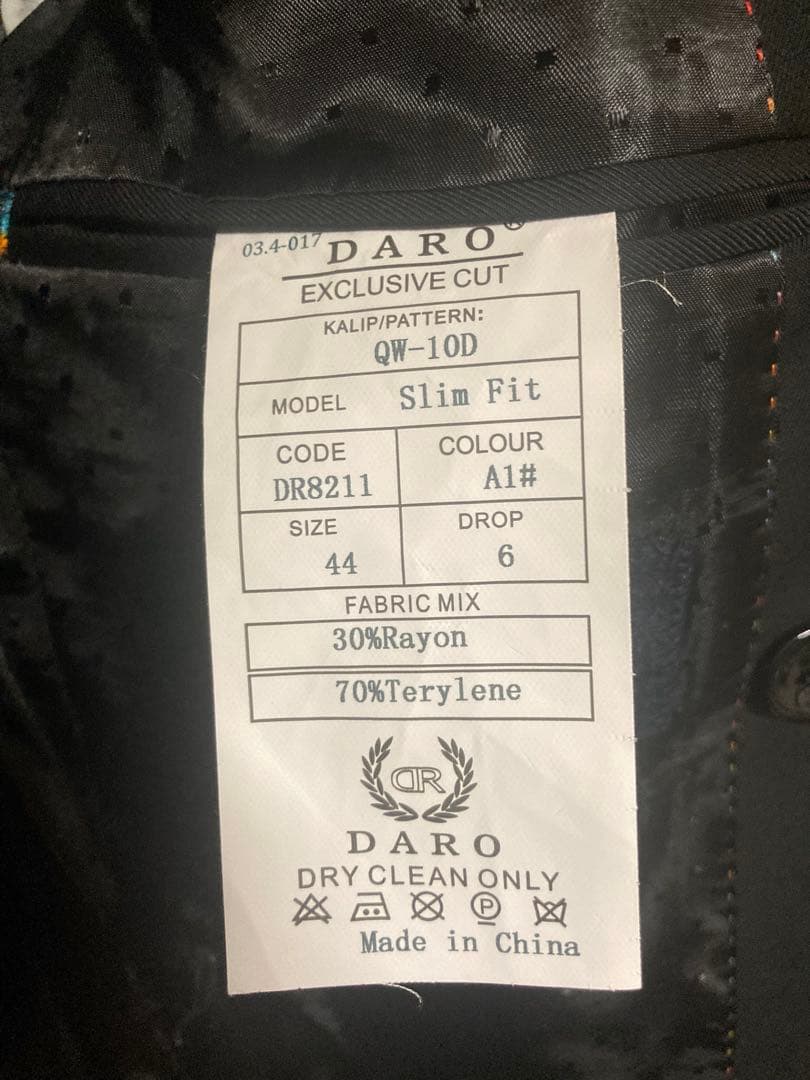 DAROスーツセットアップ　王冠ブローチ付　ブラック — image 5