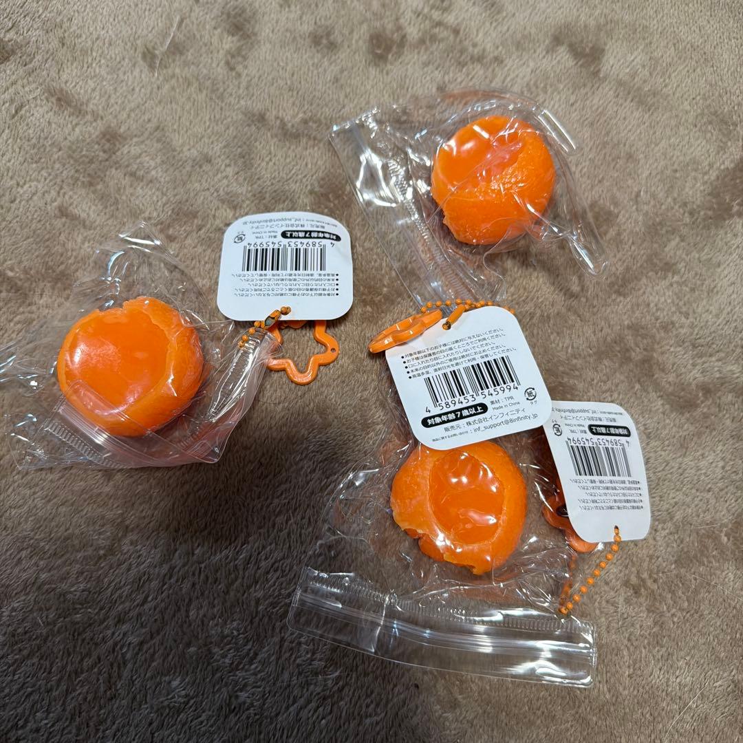 スクイーズ みかん 3個セット キーホルダー スクイーズシリーズ — image 2
