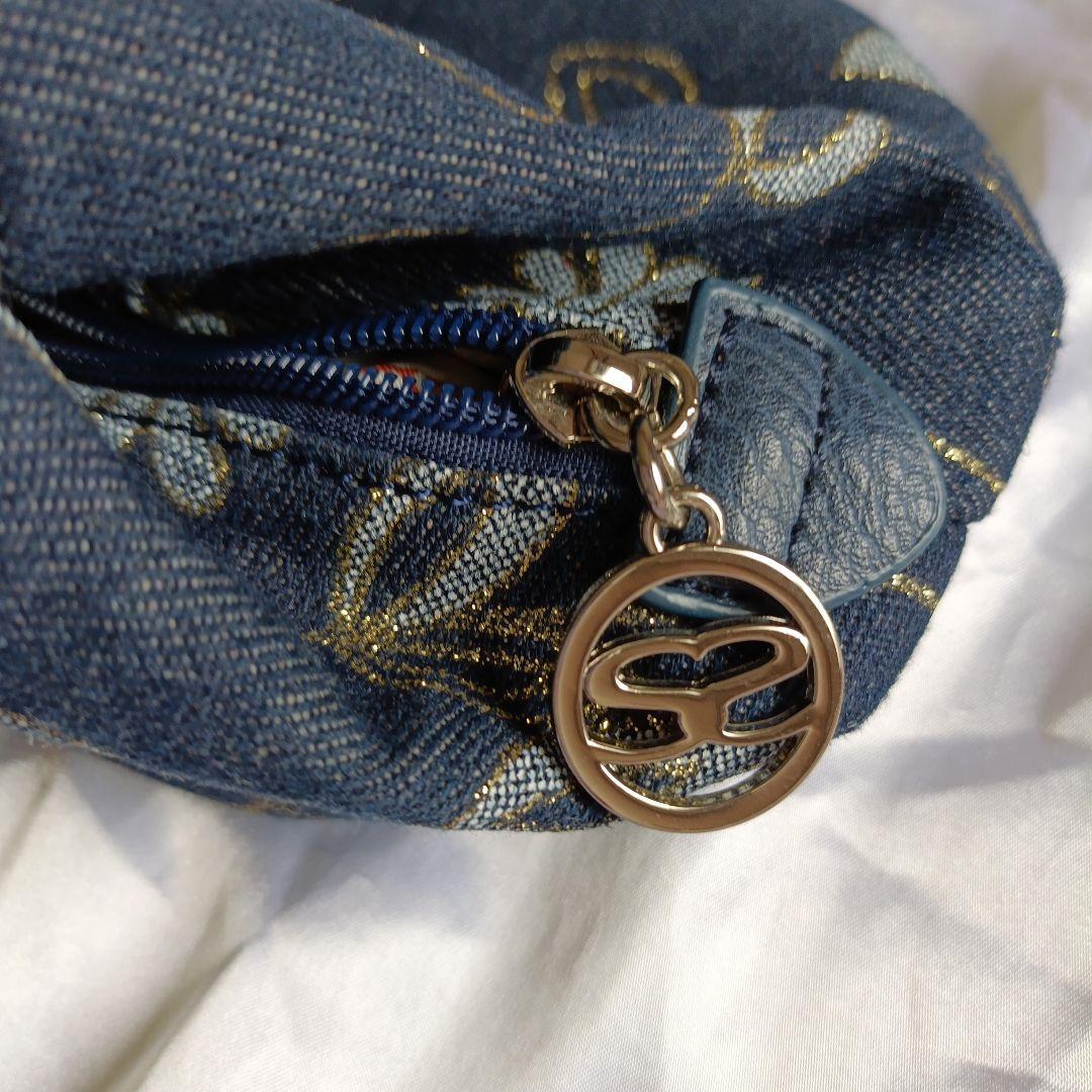 【ほぼ未使用】サボイ　SAVOY 花柄刺繍デニムハンドバッグ — image 4