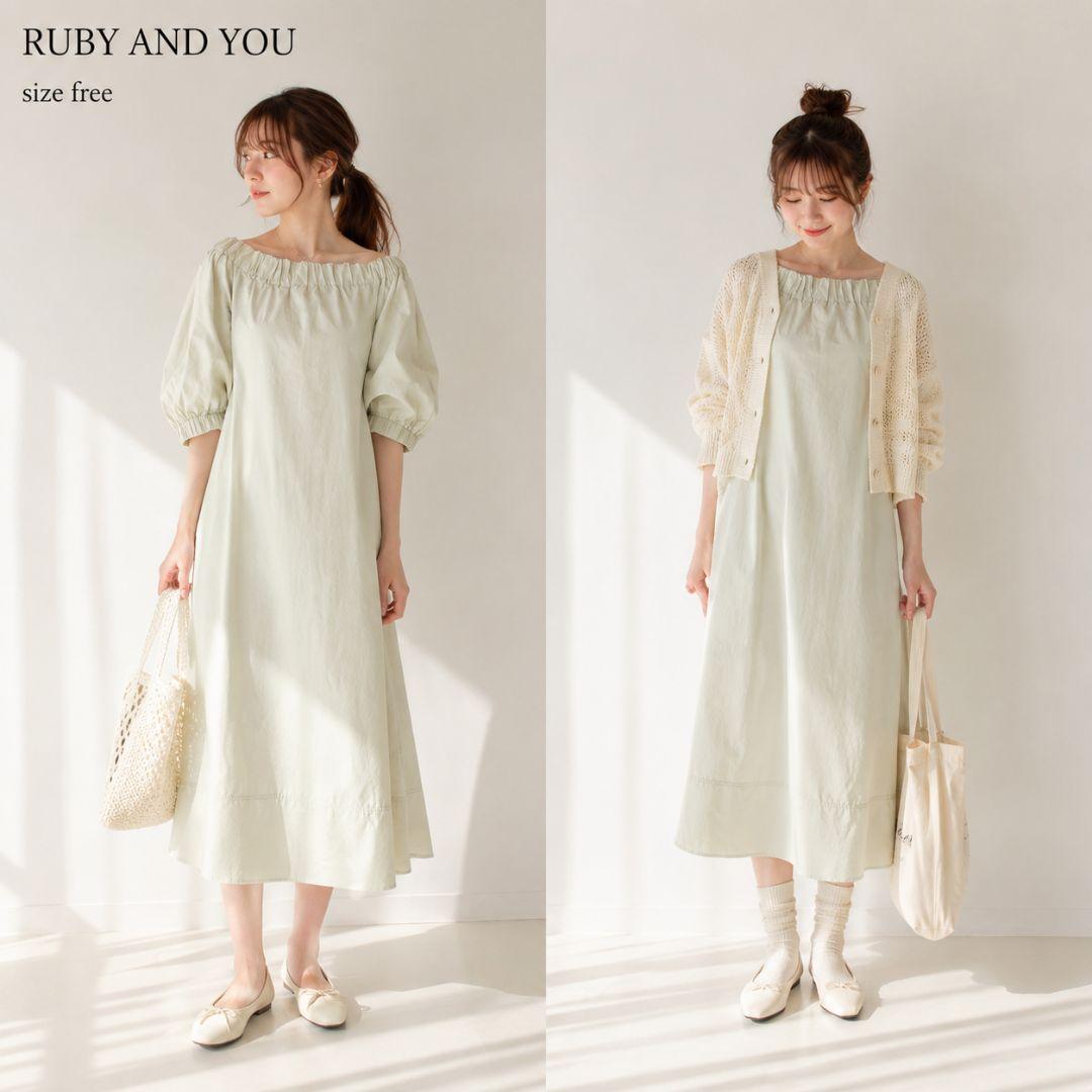 【完売品】ルビーアンドユー RUBY AND YOU ワンピース ベージュ F — image 2
