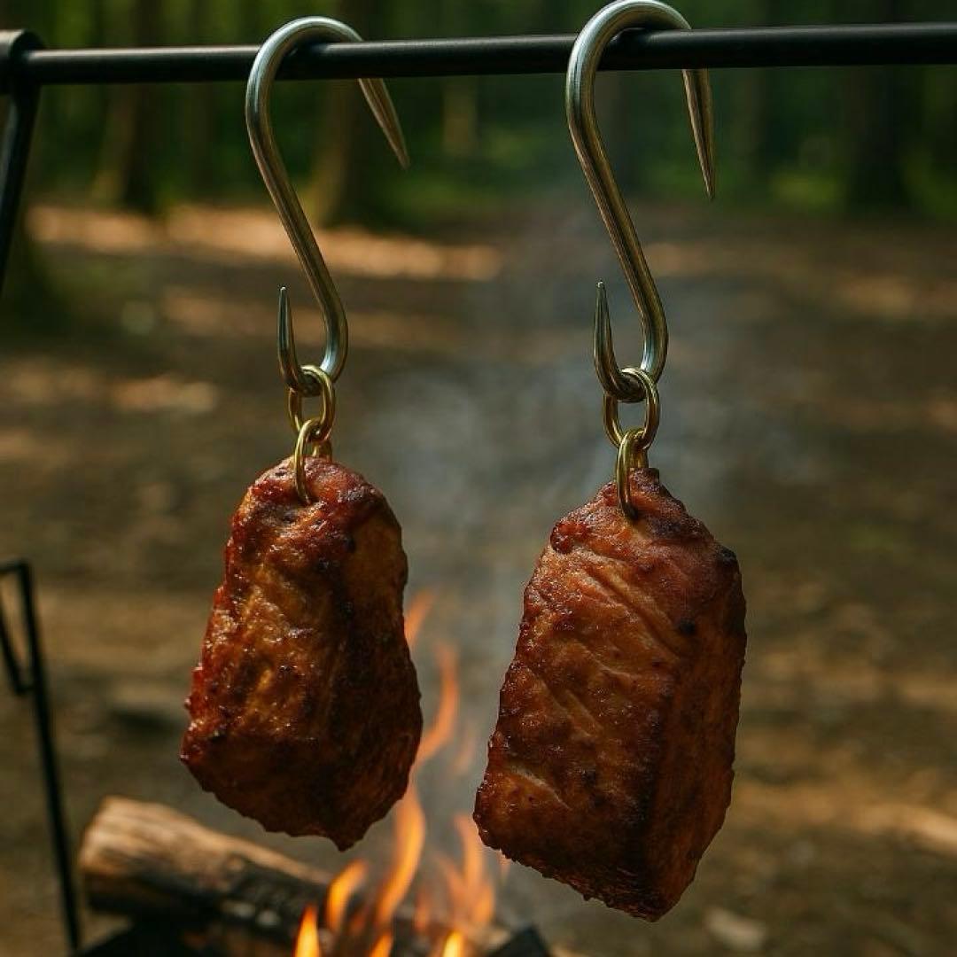 バーベキュー用　ステンレススチール 肉吊りフック　BBQ　2本セット — image 2