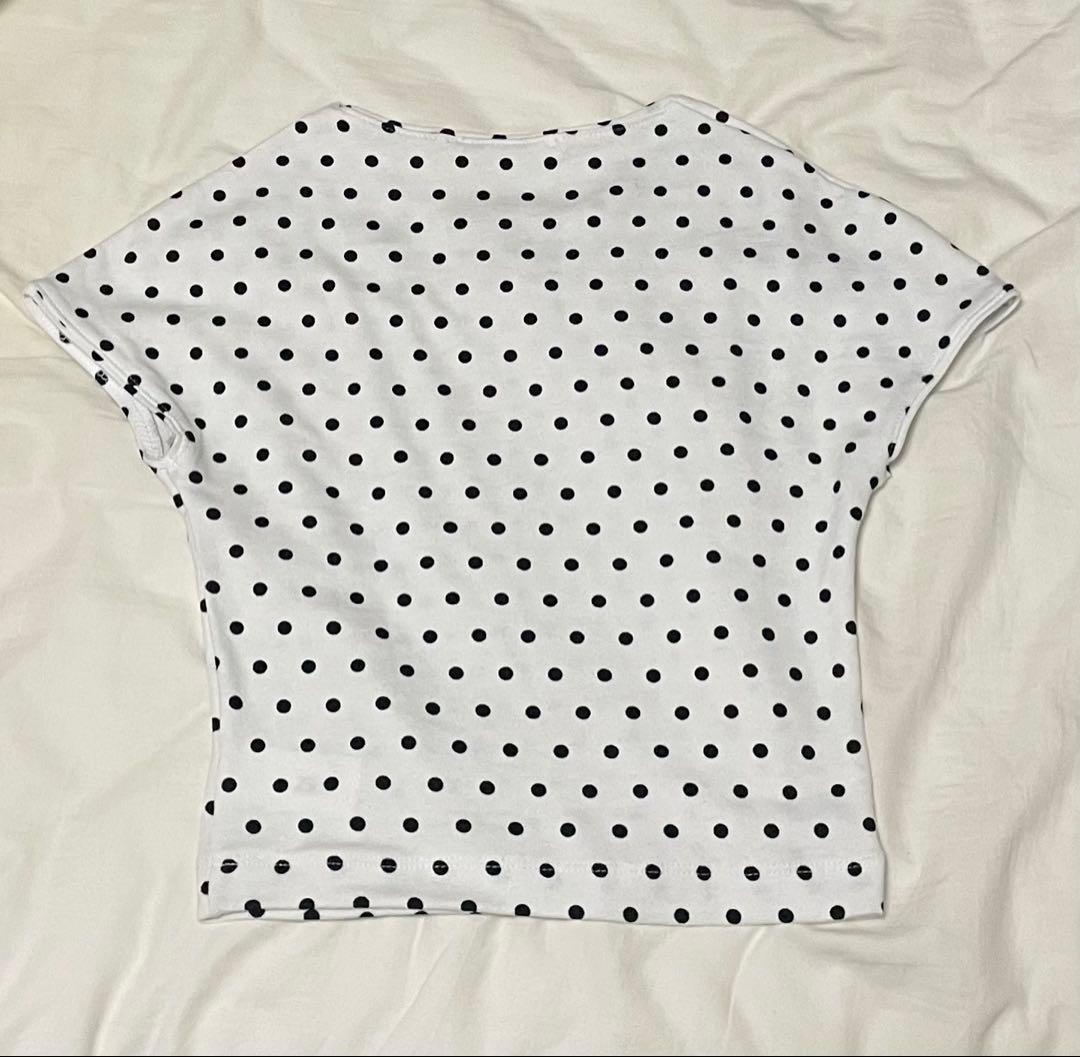 ZARA ドット柄 半袖Tシャツ ホワイト Sサイズ — image 2