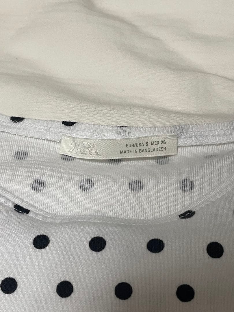 ZARA ドット柄 半袖Tシャツ ホワイト Sサイズ — image 3