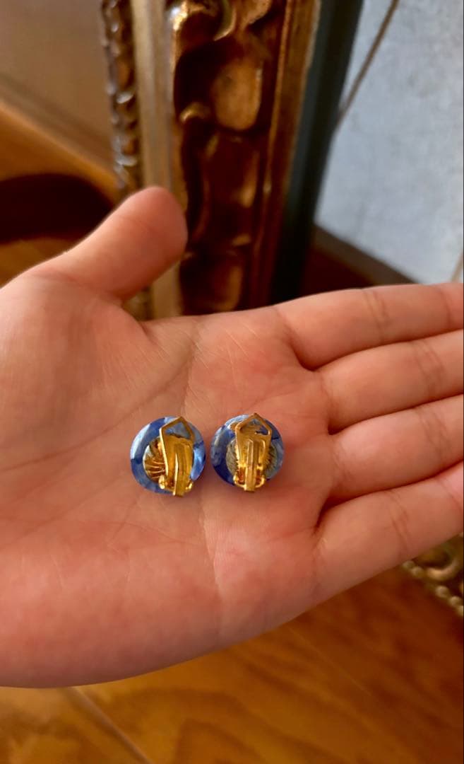 フランスアンティーク　ヴィンテージ　花柄　イヤリング — image 2
