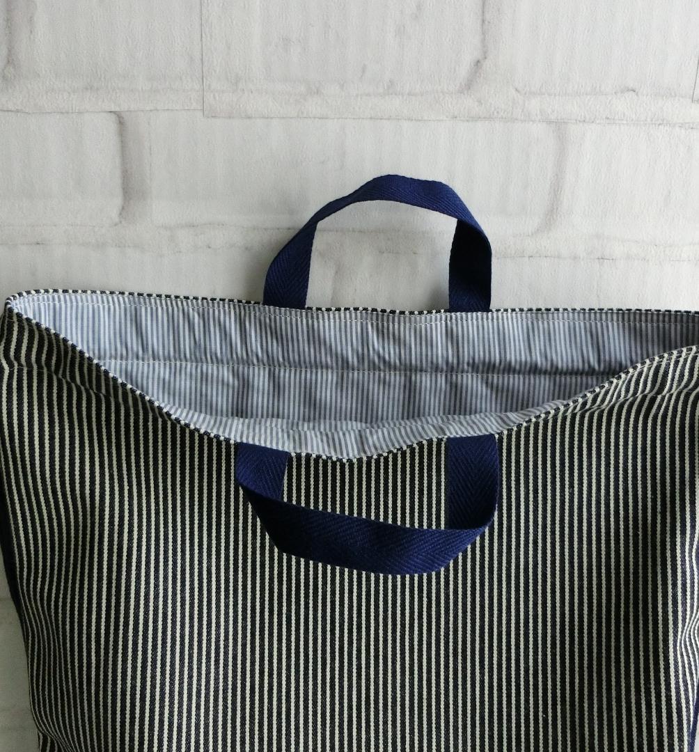 体操着袋　デニム ヒッコリー　ハンドメイド — image 2
