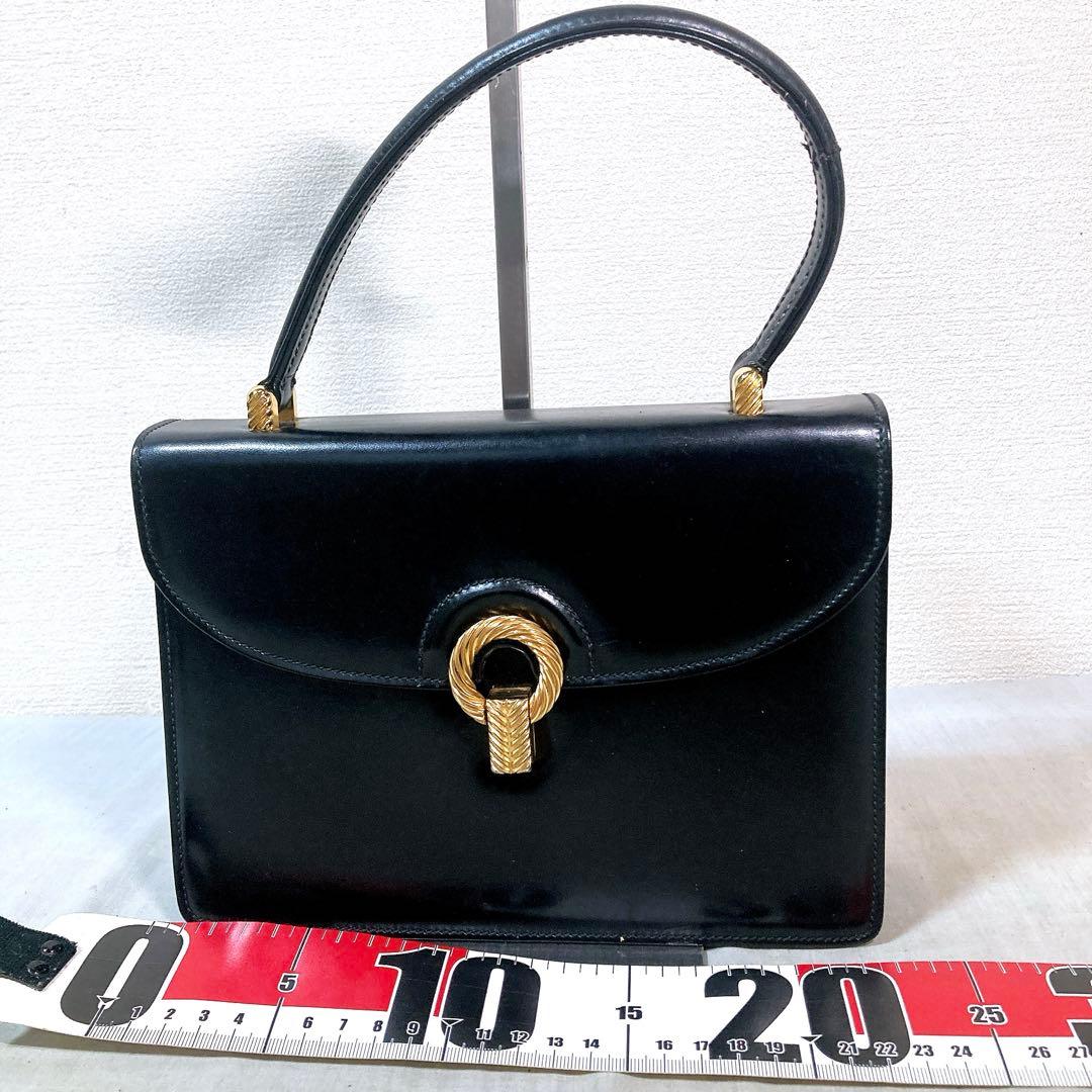 969 グッチ　ハンドバッグ　レザー　ゴールド金具　黒　BLACK — image 2