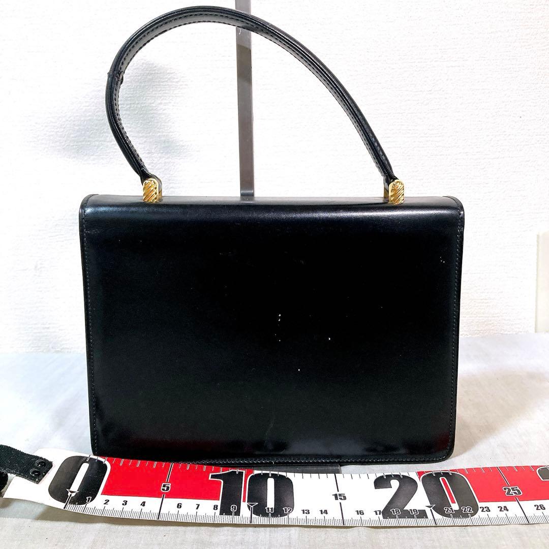 969 グッチ　ハンドバッグ　レザー　ゴールド金具　黒　BLACK — image 3