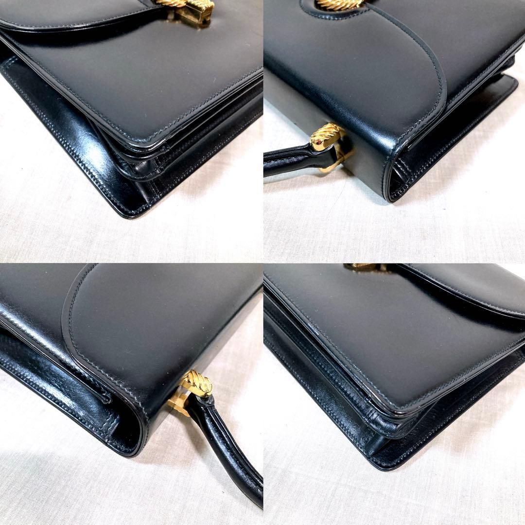 969 グッチ　ハンドバッグ　レザー　ゴールド金具　黒　BLACK — image 5