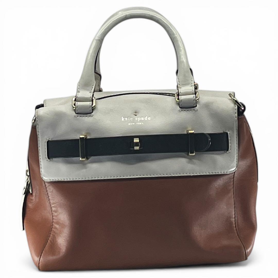 kate spade ケイトスペードハンドバッグ　ホワイト系　ブラウン系 — image 2