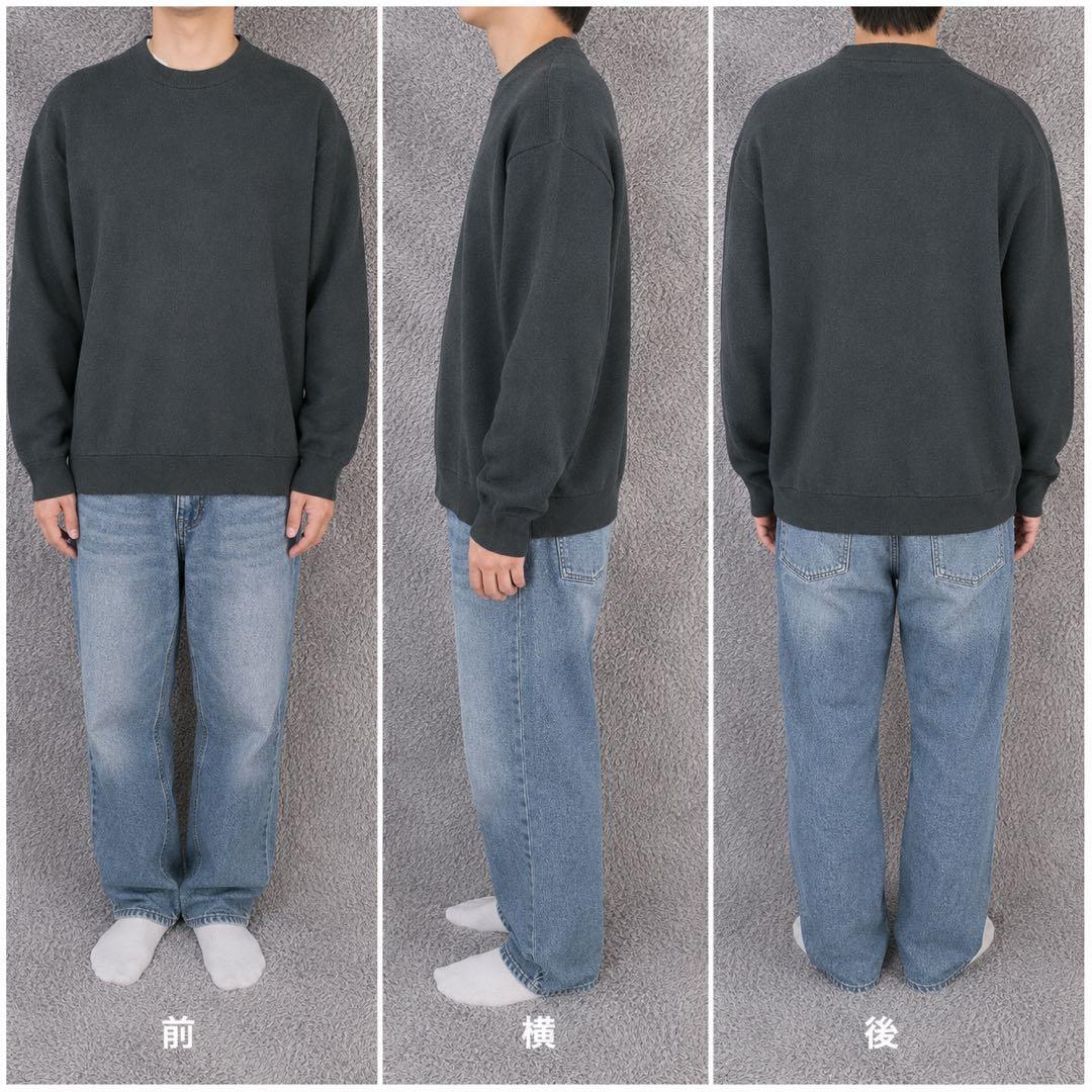 GU クルーネックニット S ダークグリーン 長袖 — image 3