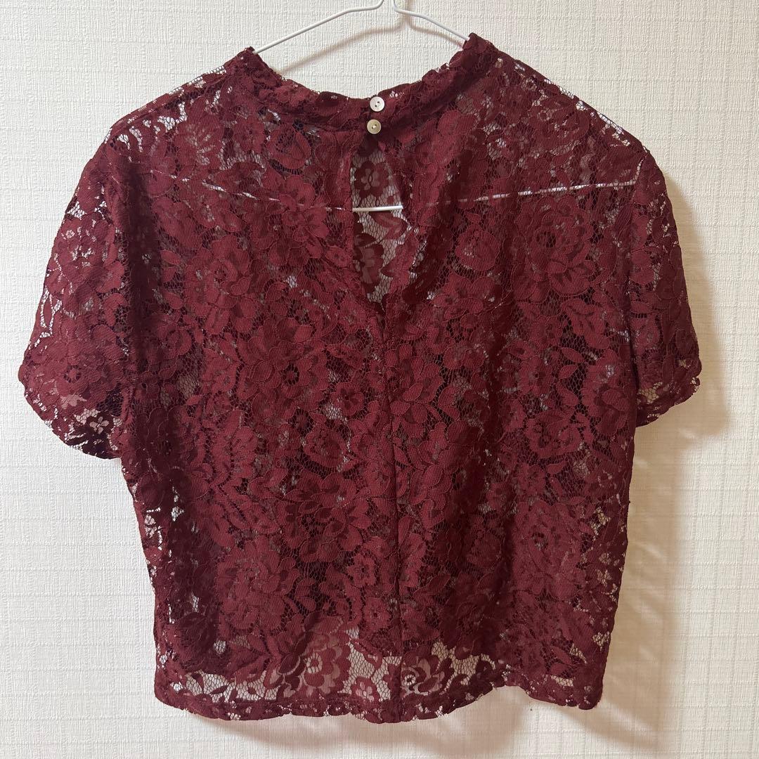 Forever21 ボルドー 総レーストップス — image 2
