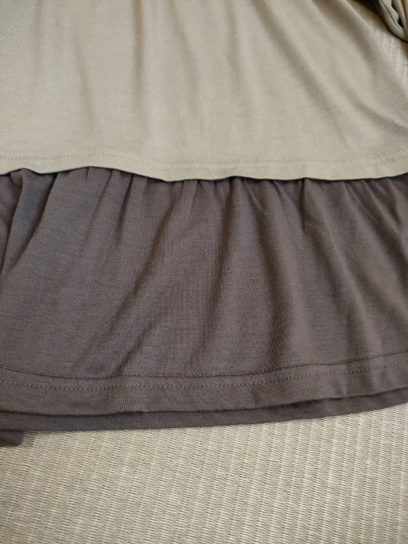 ベージュ 長袖チュニックカットソー　レース — image 5