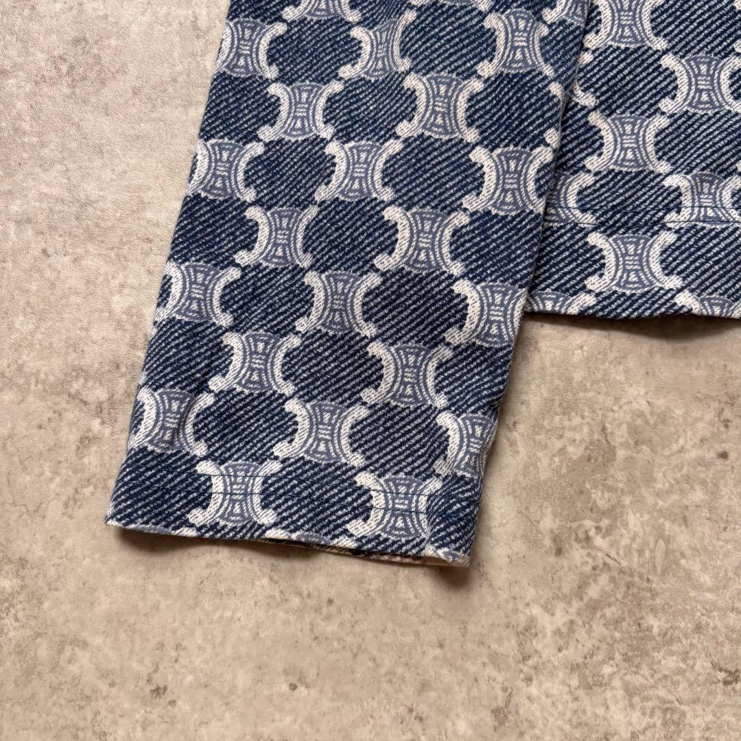 CELINE セリーヌ　マカダム　カットソー　総柄　Tシャツ ネイビー — image 4