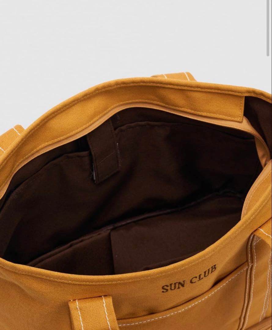 SUN CLUB キャンバス トートバッグ ブラウン — image 3